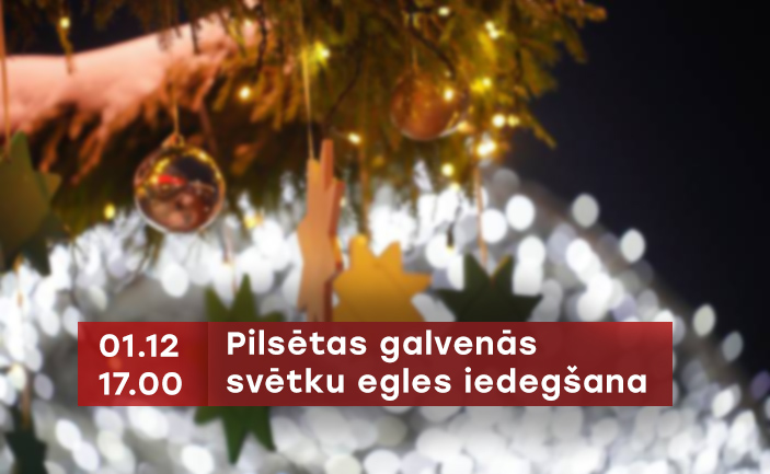 Pilsētas galvenās svētku egles iedegšana d