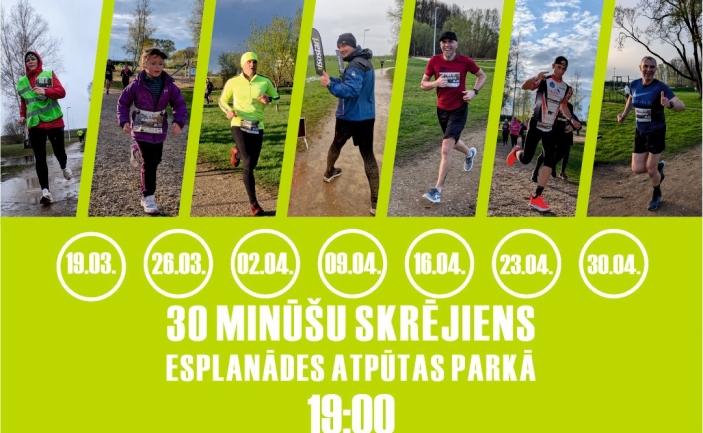 30 minūšu skrējiens Esplanādes atpūtas parkā