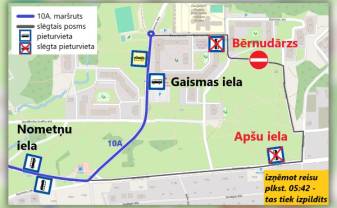 SAKARĀ AR BŪVDARBIEM RUĢEĻU APKAIMĒ NO 28. OKTOBRA IZMAIŅAS AUTOBUSU MARŠRUTĀ 10A