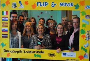 Projekta Erasmus+ “Flip & Movie” koordinatoru viesošanās  Daugavpils 3.vidusskolā